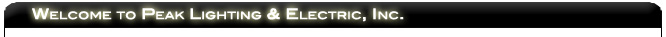 Welcome to Peak Lighting & Electric